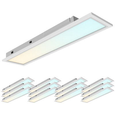 6X2 FT LED Recessed Backlit Panel 4CCT 3000K-5000K 13W/16W/20W Selectable, Up To 2200LM, Drop Ceiling Lights, 0-10V Dimmable UL Listed 12 Pack