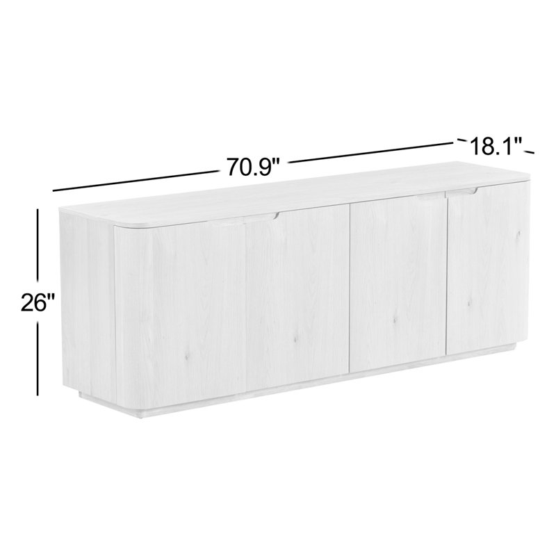 Liadonna 4 Door Wood Sideboard, Natural