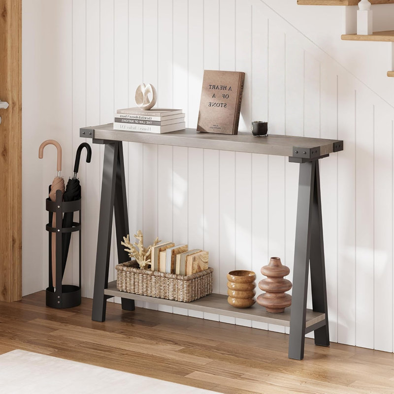 110cm Console Table, Grey Wood