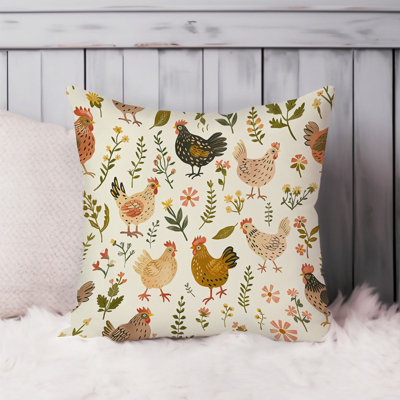 Animals Farmhouse Chickens II Farm Animals Chicken Pillow Cover