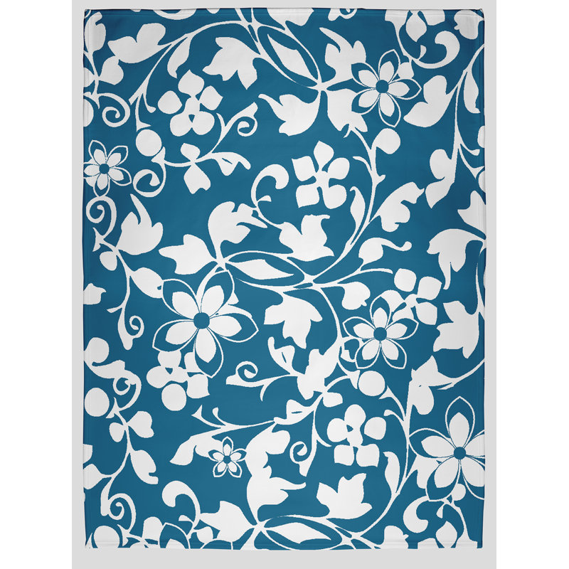 Jeté Love The Garden 30 "x 40" pour la Saint-Valentin, L 30 po x L 39,75 po, Bleu sarcelle floral 1