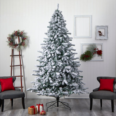 Arbre de Noël enneigé et givré avec lumières DEL fixes / constantes