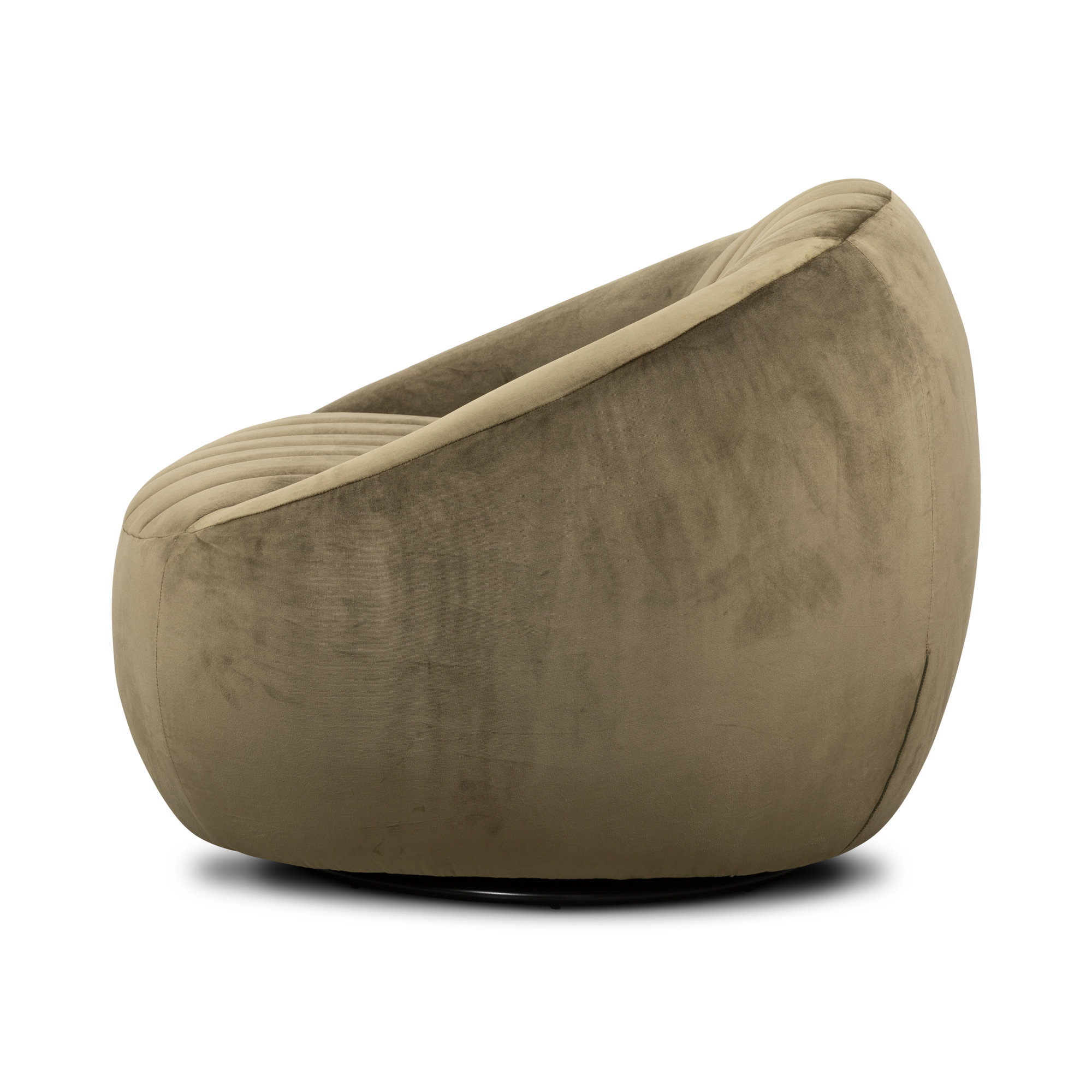 Anita Upholstered Swivel Barrel Chair, Olive