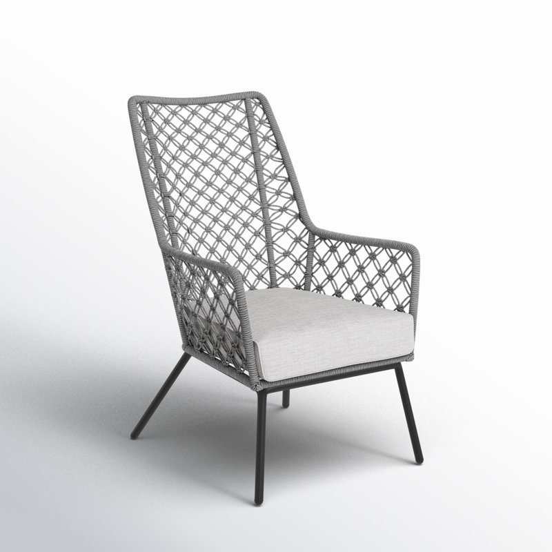 Chaise de patio avec coussins Mikah Charnece, gris