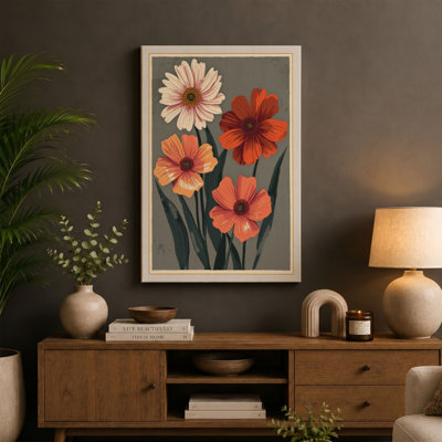 Gerbera Cascade Botanical - Wrapped Canvas