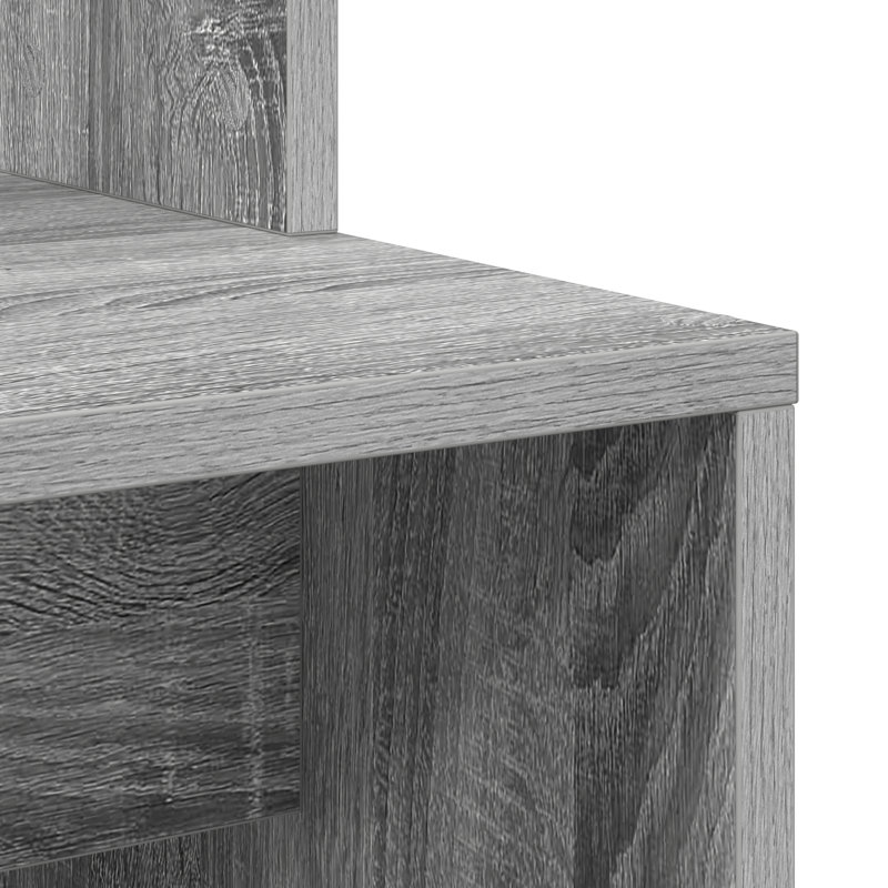 Computer Desk Solid Wood, MDF Compact, Grey Sonoma
