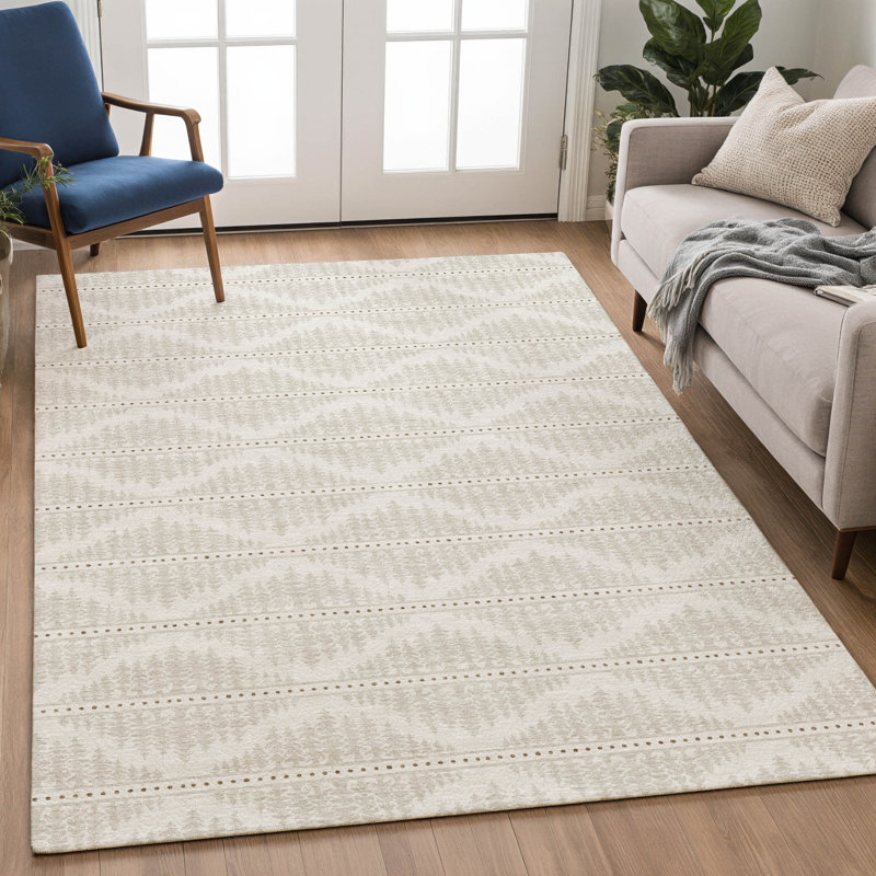 Tapis intérieur / extérieur lavable à la machine Chantille ACN2985, Ivoire ivoire, 10 pi x 14 pi