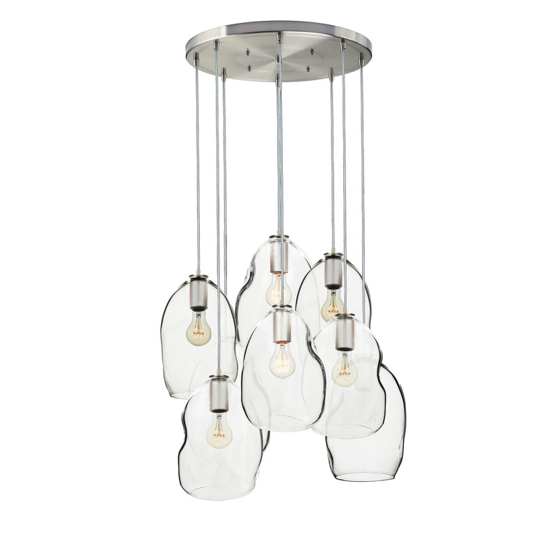 8 - Light Chandelier, 100" H x 18" W x 18" D, LED, Silver