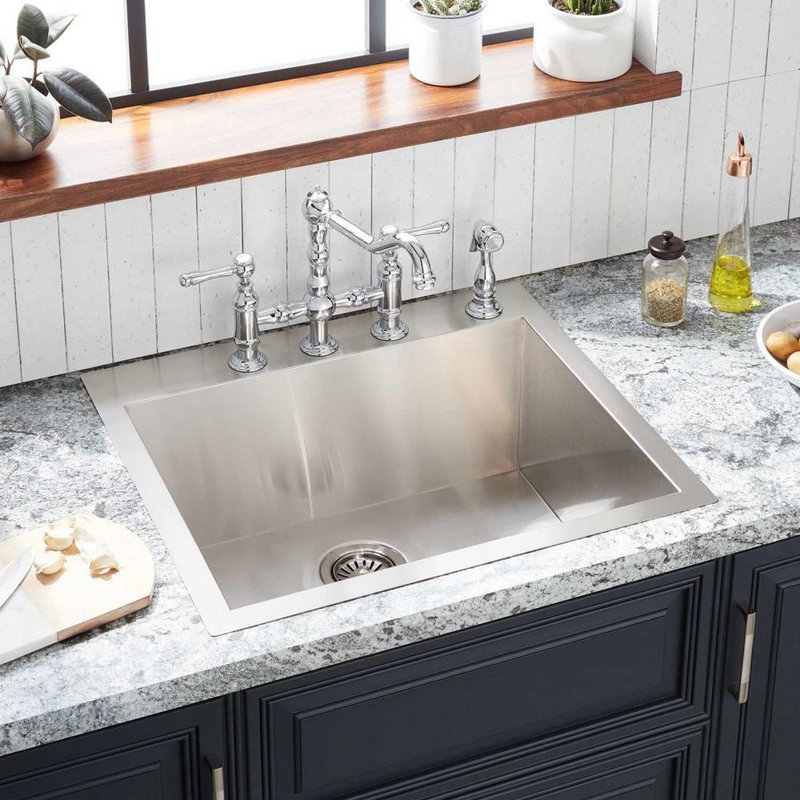 Sitka 25" Drop In Kitchen Sin, 4 Holes