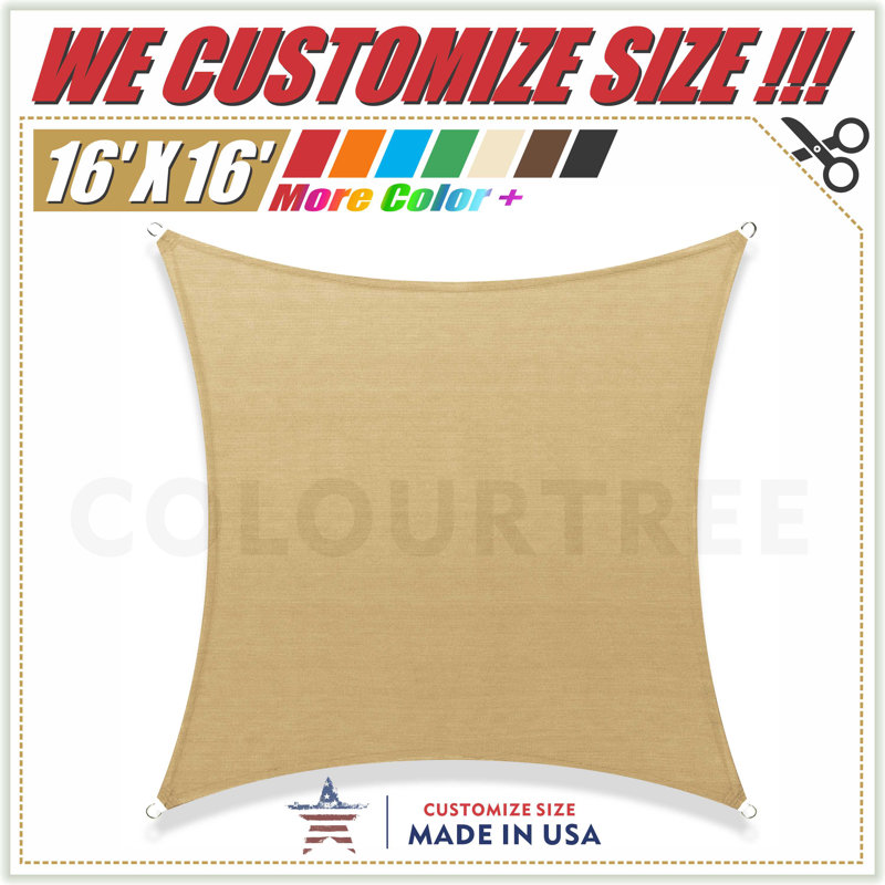 Personnalisez la voile d'ombrage carrée 21 ', Sable beige