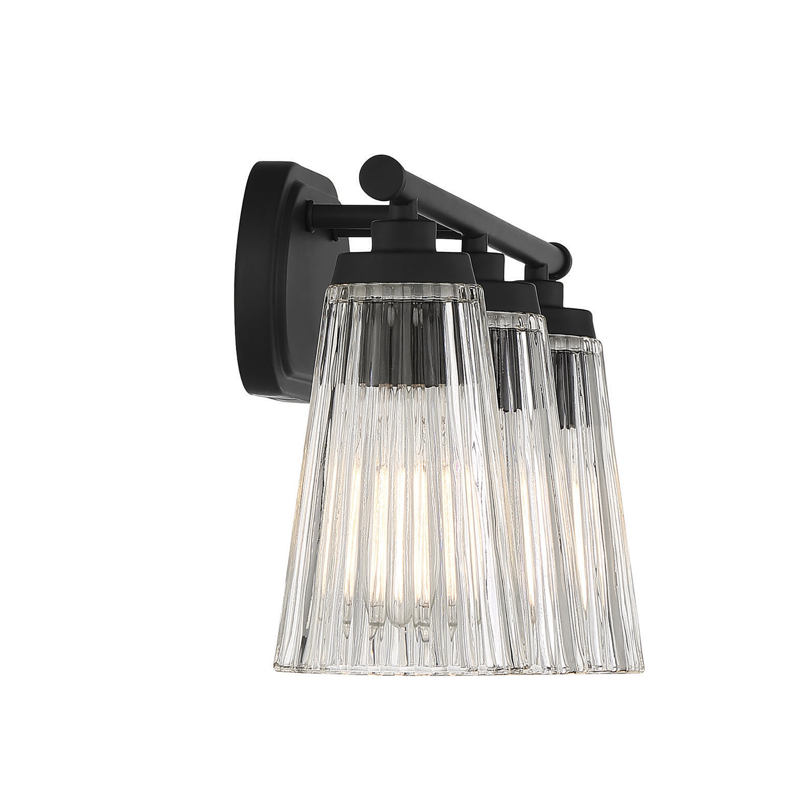 Jeanie 35-Light Dimmable Bath Sconce, Black, 10" H x 22" W x 22" D, 3 Lights