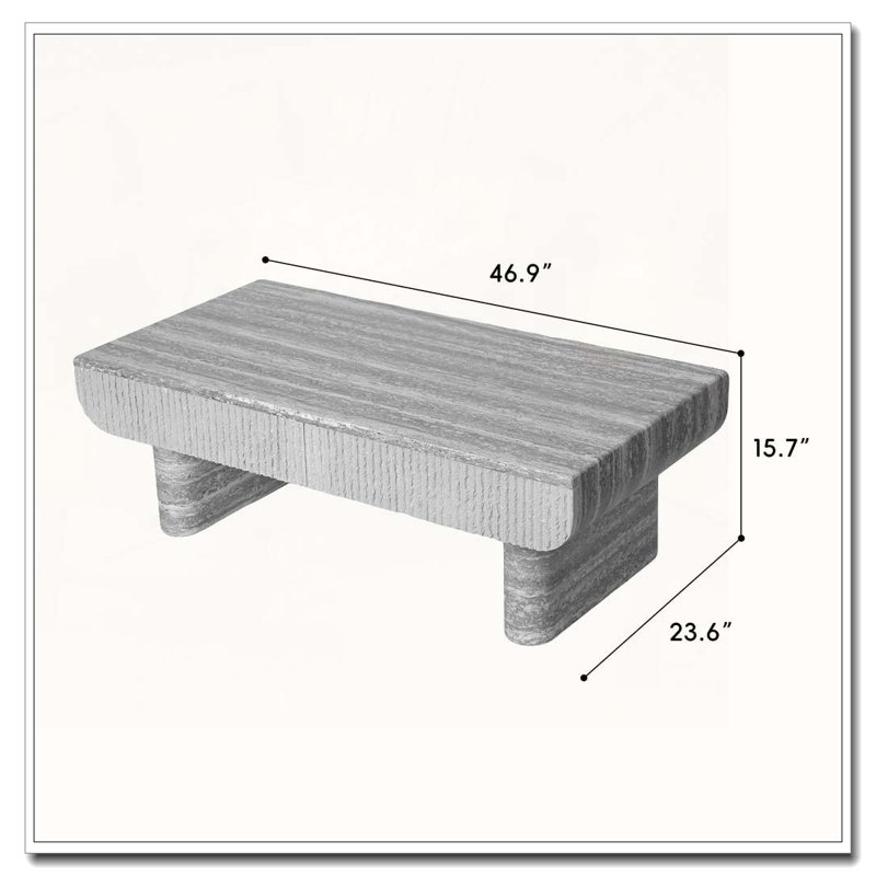 Coffee Table with Grey Wood Texture Tabletop, Grey