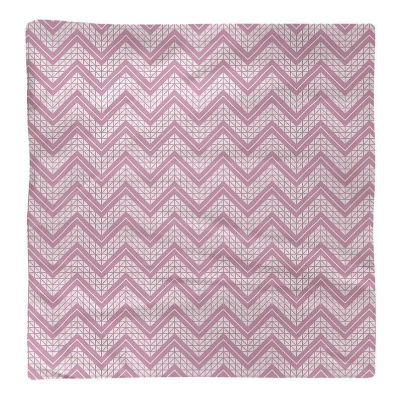 Serviette en coton à motif à chevrons à la main Stephenie, Rose clair, 10 po x 10 po
