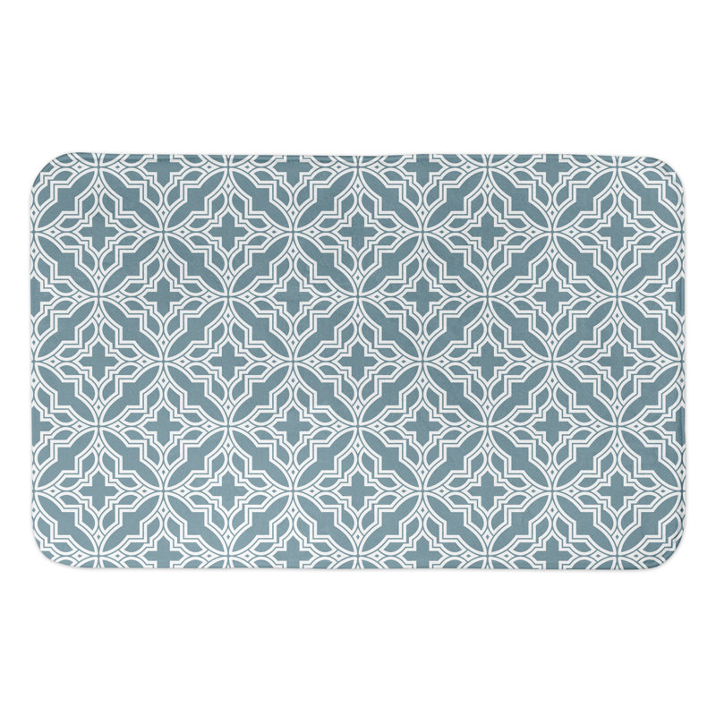 Tapis pour salle de bain tile Kidder, Bleu