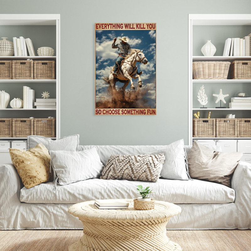 Cowboy Choisissez quelque chose d'amusant 2, H 36 po x l 24 po x P 1,25 po