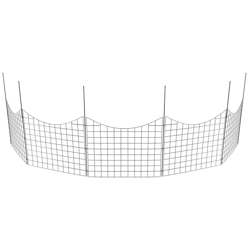 Clôture en acier au carbone noir H 36,6 po x l 29,5 po avec 5 panneaux