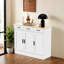 Buffet en chêne de 43,3 po de largeur, armoire à café avec 3 tiroirs et 3 portes, buffet de cuisine pour le salon, cuisine-2106543686