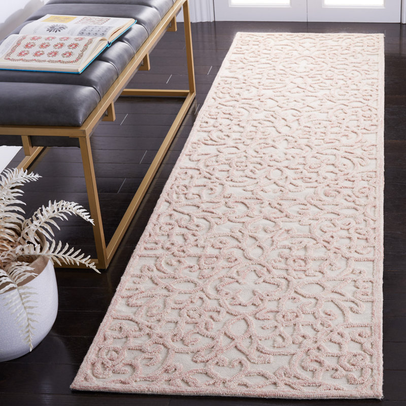 Trace Hand Tufted Wool And Cotton With Latex Floral Rug, Runner 2'3" x 8'