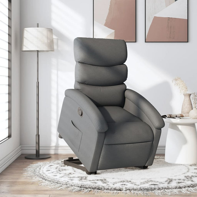 Fauteuil de massage inclinable électrique, Tissu gris foncé