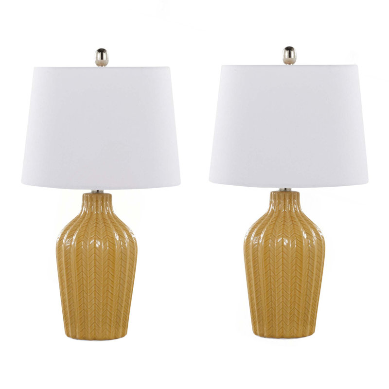 Lampe de table contemporaine en céramique, Jaune