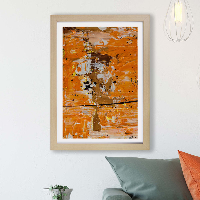 Abstract Vol.425 by S.Johnson - Single Picture Frame Painting, Oak, 24cm H x 33cm W x 2cm D