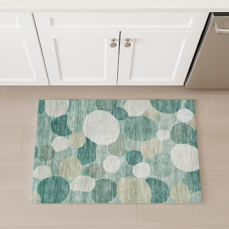 Machine Washable Indoor/Outdoor Jozwiak ACN2375 Geometric Rug, Rectangle 1'8" x 2'6"