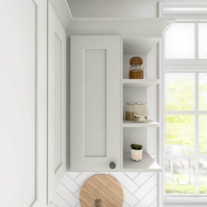 Armoire murale d'angle, Crème Shaker, 24" W x 36" H x 12" D
