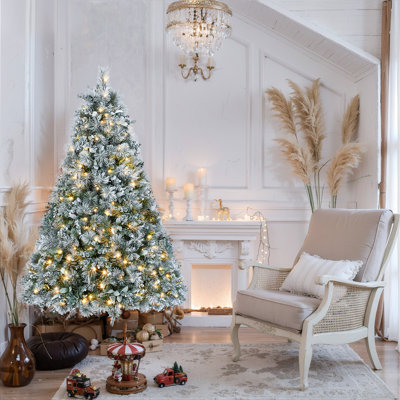 4FT Prelit Flocked Christmas Tree