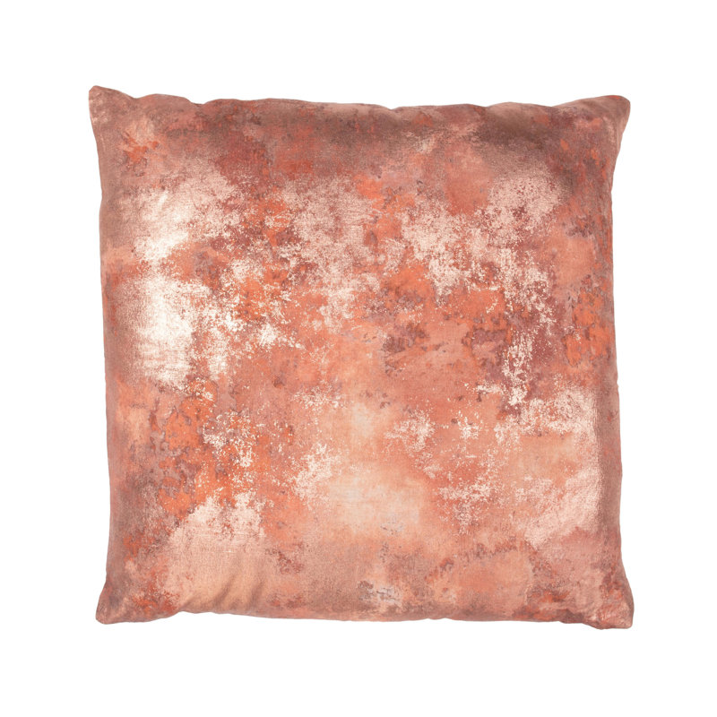 Equilibrium Abstract Linen Blend Throw Pillow, Rose Gold Abstract