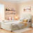 Upholstered Daybed With Classic Stripe Shaped Headboard-596423776