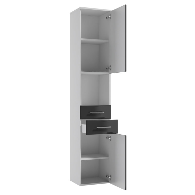 Fowkes Linen Cabinet, White/Black