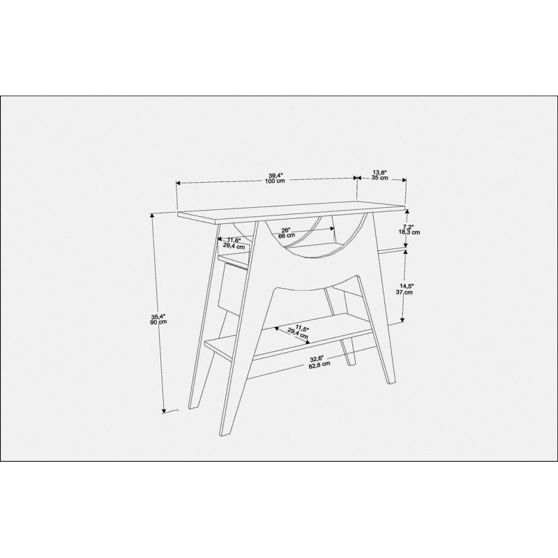 Ese 100Cm Console Table, Brown