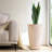 Tall Planter Set of 2 Round Tapered Plant Pots 21 in for Outdoor Indoor