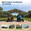 20x20FT Metal Carport, Heavy Duty Carports with Reinforced Frame and Base for All Weather, Oversized Metal Garage for Rucks, Boats, Tractors or Party