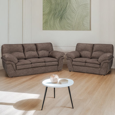 Beedle Fabric Sofa & Loveseat Set, Brown