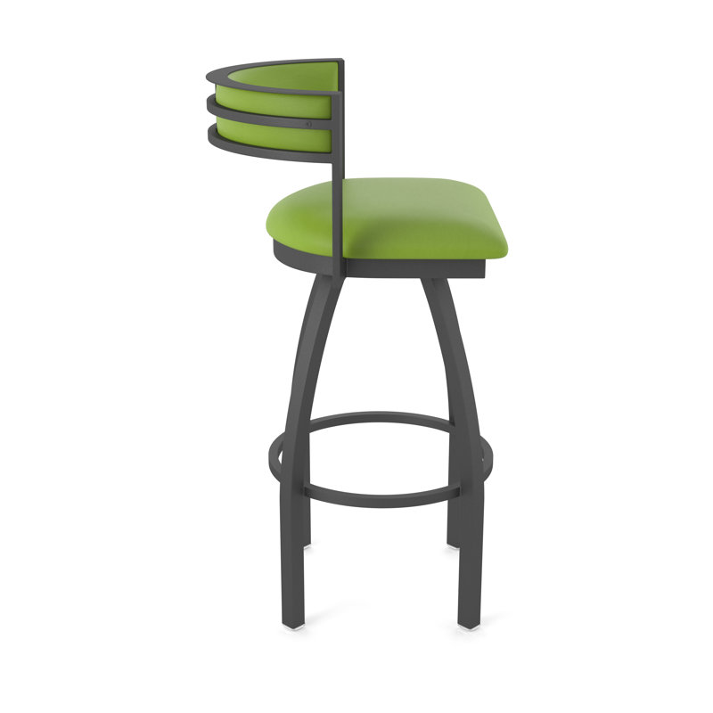 Tabouret Artémis, Étain, Tabouret de bar (siège d'une hauteur de 36 po), Vinyle - vert kiwi Canter