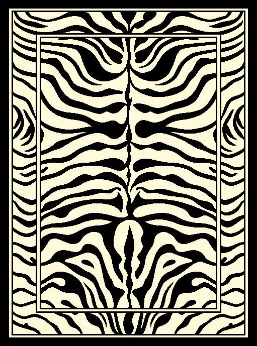 Noir vaisselle/Tapis décoratif crème, 8 pi x 11 pi