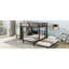 Lit superposé double au-dessus de simple avec garde-robe intégré, lit superposé en métal avec lit gigogne, bureau pliable, échelles, conception à réduction de bruit-118099582