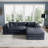 Plush Corduroy Sofa Modular L-Shaped Compression Sponge Sofa Without Installation-1191767848-1191767850