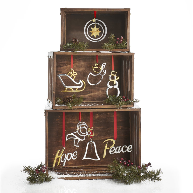 3.5'' Metal Holiday Shaped Ornament