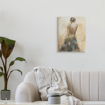 " Nude Female Body Soft Tone Flower Dress " by Liz Jardine