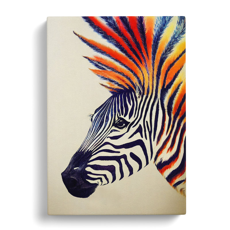 Punk Zebra - Wrapped Canvas, 76cm H x 50cm W