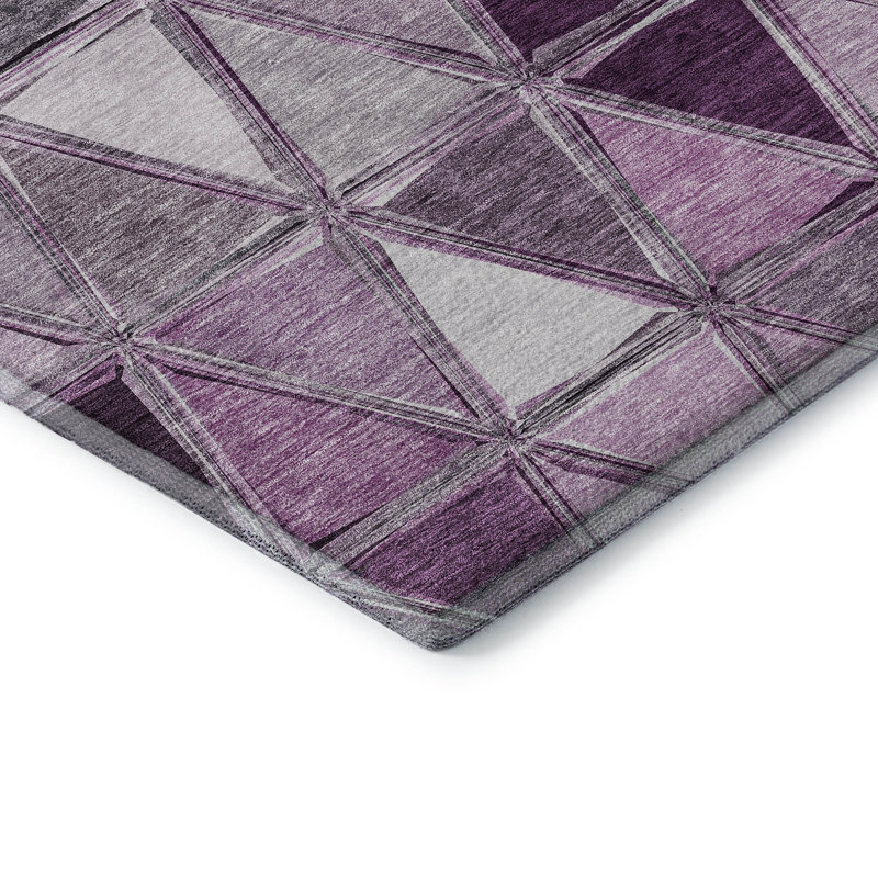 Premium Machine Washable Prisco Merlot Rug, Rectangle 1'8" x 2'6"