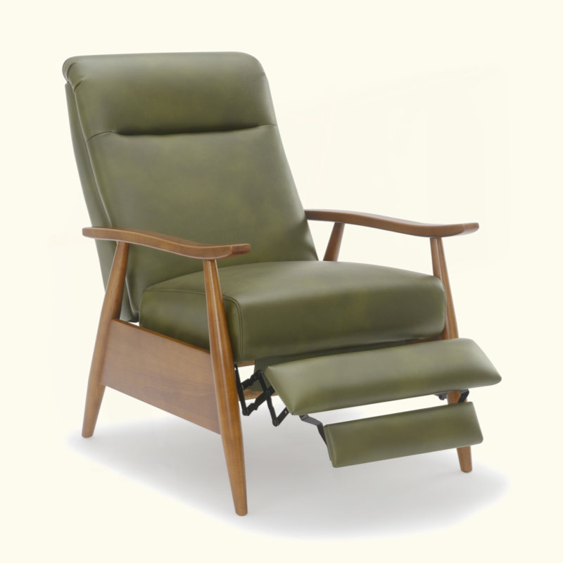 Fauteuil inclinable à accoudoirs en bois, Vert