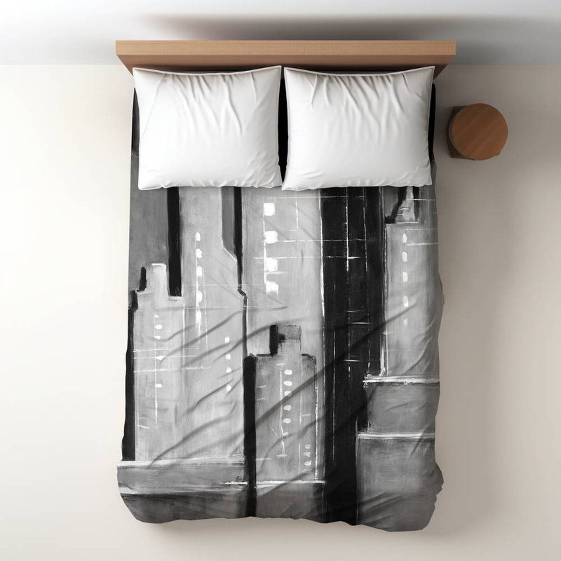 Abstract Black & White Buildings Duvet Cover | Home Decor