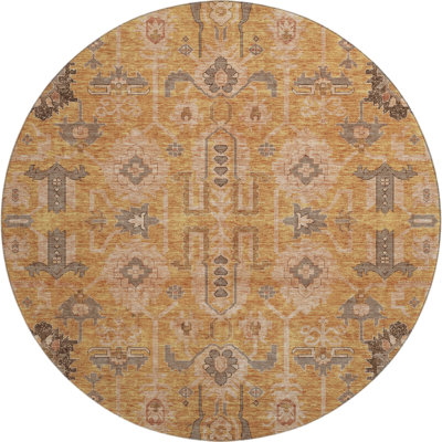Premium Machine Washable Prisco Terracotta Rug