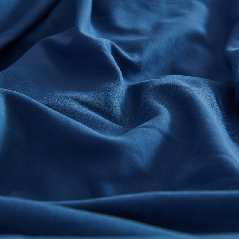 Navy Blue Deep Pocket Queen Cotton Microfiber Sheet Set