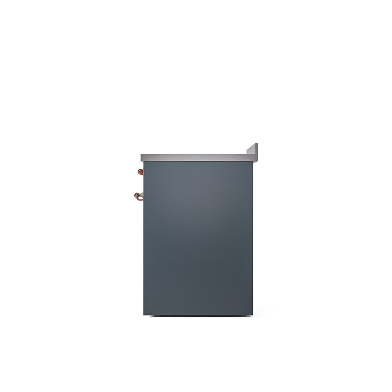 ILVE Nostalgie II Series 30 inch Induction Range with 4 Induction Elements (Solid Door), Blue Gray/Copper