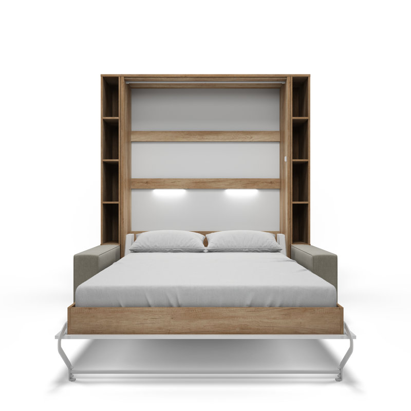 Charvis Upholstered EU Double - 140 X 200 Cm Bed, Brown/White/Sand