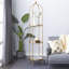 Étagère à miroir debout en métal doré à 3 tablettes Braden